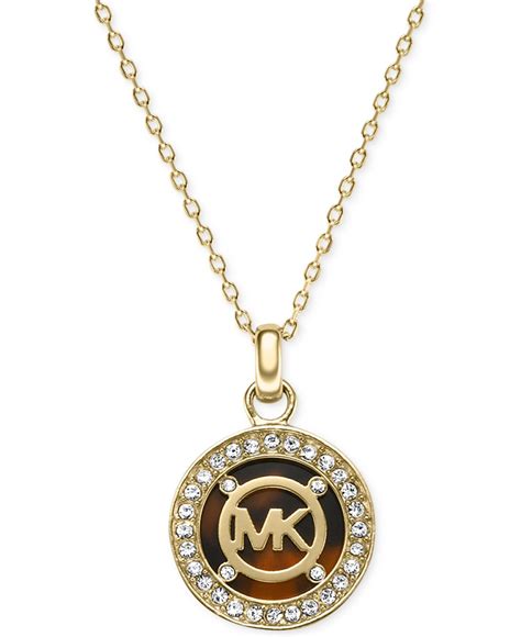 michael kors gold logo necklace|Michael Kors necklace set.